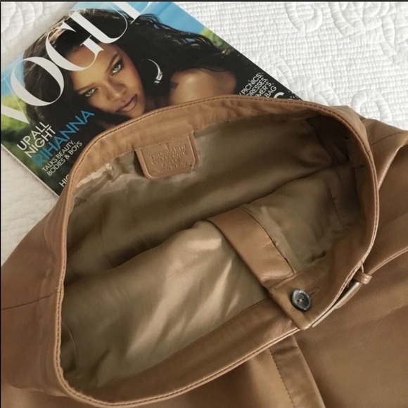 Trussardi Caramel Lambskin Leather Skirt - Picture 4 of 6